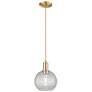 1_Arcadia Athens 8"W Bronze Cord Mini Pendant w/ Clear Basketweave Shade