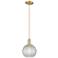 Arcadia Athens 8"W Bronze Cord Mini Pendant w/ Clear Basketweave Shade