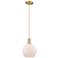 Arcadia Athens 8"W Bronze Cord Mini Pendant w/ Matte White Shade