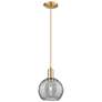 1_Arcadia Athens 8"W Bronze Cord Pendant w/ Light Smoke Deco Swirl Shade