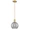 Arcadia Athens 8"W Bronze Cord Pendant w/ Light Smoke Deco Swirl Shade