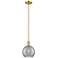 Arcadia Athens 8"W Bronze Stem Pendant w/ Light Smoke Deco Swirl Shade