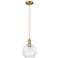 Arcadia Athens 8"W Brushed Brass Cord Hung Mini Pendant w/ Clear Shade