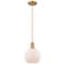 Arcadia Athens 8"W Brushed Brass Cord Pendant w/ Matte White Shade