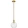 Arcadia Athens 8"W Brushed Brass Stem Hung Mini Pendant w/ Clear Shade