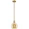 Arcadia Athens 8"W Brushed Brass Stem Mini Pendant w/ Mercury Shade
