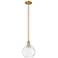 Arcadia Athens 8"W Brushed Brass Stem Pendant w/ Water Glass Shade