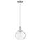 Arcadia Athens 8"W Brushed Nickel Cord Pendant w/ Water Glass Shade