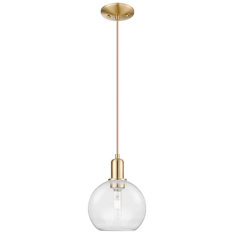 Image 1 Arcadia Athens 8"W Champagne Bronze Cord Mini Pendant w/ Clear Shade