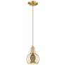 1_Arcadia Athens 8"W Champagne Bronze Cord Mini Pendant w/ Mercury Shade