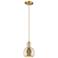 Arcadia Athens 8"W Champagne Bronze Cord Mini Pendant w/ Mercury Shade
