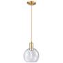 1_Arcadia Athens 8"W Champagne Bronze Cord Mini Pendant w/ Seedy Shade