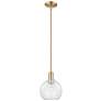 Arcadia Athens 8"W Champagne Bronze Stem Mini Pendant w/ Clear Shade