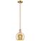 Arcadia Athens 8"W Champagne Bronze Stem Mini Pendant w/ Mercury Shade