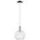 Arcadia Athens 8"W Chrome Cord Hung Mini Pendant w/ Clear Shade