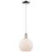 Arcadia Athens 8"W Chrome Cord Hung Mini Pendant w/ Matte White Shade