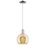 Arcadia Athens 8"W Chrome Cord Hung Mini Pendant w/ Mercury Shade