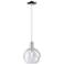 Arcadia Athens 8"W Chrome Cord Hung Mini Pendant w/ Seedy Shade