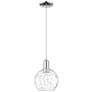 Arcadia Athens 8"W Chrome Cord Hung Mini Pendant w/ Water Glass Shade