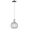 Arcadia Athens 8"W Chrome Cord Mini Pendant w/ Clear Basketweave Shade