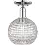 Arcadia Athens 8"W Chrome Semi.Flush Mount w/ Clear Basket Weave Shade