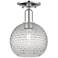 Arcadia Athens 8"W Chrome Semi.Flush Mount w/ Clear Basket Weave Shade