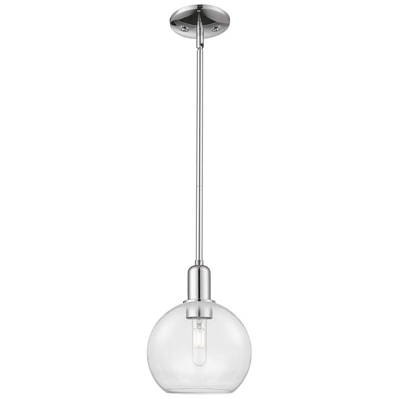 Image 1 Arcadia Athens 8"W Chrome Stem Hung Mini Pendant w/ Clear Shade