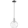 Arcadia Athens 8"W Chrome Stem Hung Mini Pendant w/ Water Glass Shade