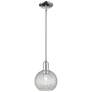 Arcadia Athens 8"W Chrome Stem Pendant w/ Clear Basket Weave Shade