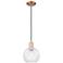 Arcadia Athens 8"W Copper Cord Hung Mini Pendant With Clear Shade