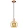 Arcadia Athens 8"W Copper Cord Hung Mini Pendant With Mercury Shade