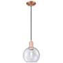 1_Arcadia Athens 8"W Copper Cord Hung Mini Pendant With Seedy Shade