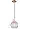 Arcadia Athens 8"W Copper Cord Mini Pendant w/ Clear Basketweave Shade