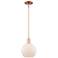 Arcadia Athens 8"W Copper Stem Hung Mini Pendant w/ Matte White Shade