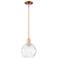 Arcadia Athens 8"W Copper Stem Hung Mini Pendant w/ Water Glass Shade