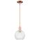 Arcadia Athens 8"W Copper Stem Hung Mini Pendant With Clear Shade