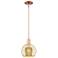 Arcadia Athens 8"W Copper Stem Hung Mini Pendant With Mercury Shade