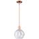 Arcadia Athens 8"W Copper Stem Hung Mini Pendant With Seedy Shade
