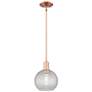 Arcadia Athens 8"W Copper Stem Pendant w/ Clear Basket Weave Shade