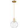 Arcadia Athens 8"W Gold Cord Hung Mini Pendant w/ Water Glass Shade