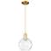 Arcadia Athens 8"W Gold Cord Hung Mini Pendant w/ Water Glass Shade