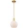 Arcadia Athens 8"W Gold Stem Hung Mini Pendant w/ Matte White Shade