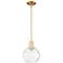 Arcadia Athens 8"W Gold Stem Hung Mini Pendant w/ Water Glass Shade