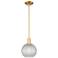 Arcadia Athens 8"W Gold Stem Mini Pendant w/ Clear Basket Weave Shade