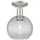 Arcadia Athens 8"W Nickel Semi-Flush w/ Clear Basket Weave Shade
