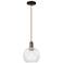 Arcadia Athens 8"W Oiled Bronze Cord Hung Mini Pendant w/ Clear Shade