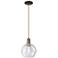 Arcadia Athens 8"W Oiled Bronze Cord Hung Mini Pendant w/ Seedy Shade