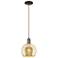 Arcadia Athens 8"W Oiled Bronze Cord Mini Pendant w/ Mercury Shade