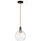 Arcadia Athens 8"W Oiled Bronze Cord Mini Pendant w/ Water Glass Shade