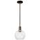 Arcadia Athens 8"W Oiled Bronze Stem Hung Mini Pendant w/ Clear Shade